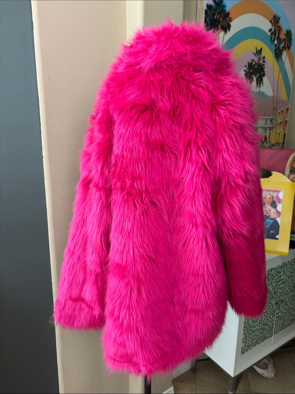 Fashion Nova Pink Fuzzy Coat - Picture 6 of 8